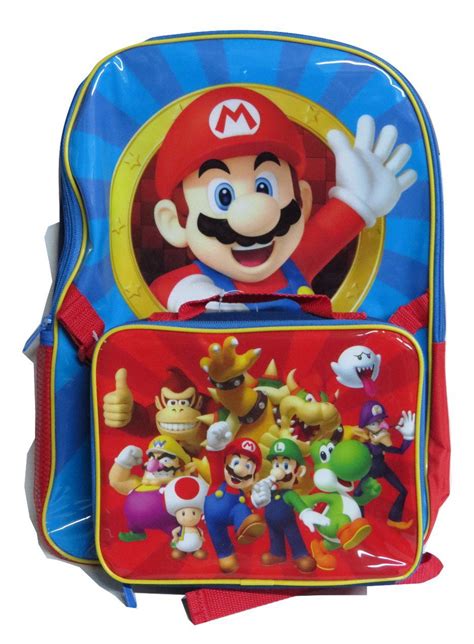 Super Mario Bros Backpack Nintendo Super Mario Large School Bag