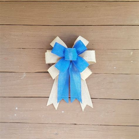 Two Tone Big Burlap Wreath Bow 12 Inch Two Color Bow Burlap Etsy