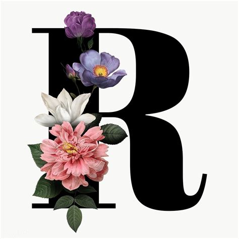 Classic And Elegant Floral Alphabet Font Letter R Transparent Png