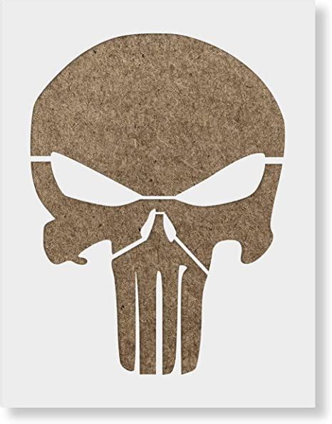 Punisher Skull Stencil Template For Walls And Crafts Reusable