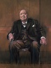 A reproduction of the painting of Churchill (1954-Sutherland's original ...
