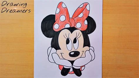 Minnie Mouse Drawing Step By Step Drawing Easy Step Colored Pencils