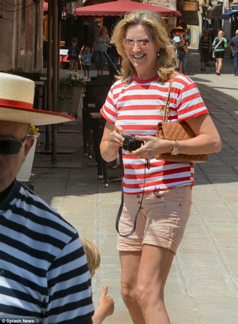 Penny Lancaster Shows Off Her Legs In Tiny Shorts As She Joins Husband