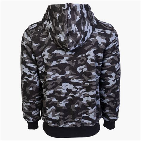 Arsenal Black Camo Cotton Poly Relaxed Fit Zip Up Hoodie At K Var