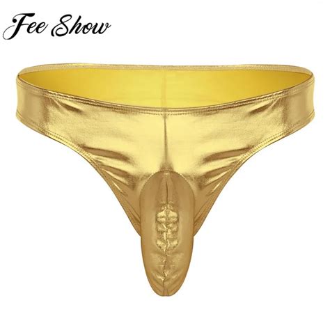 Feeshow Sexy Mens Lingerie Wet Look Sissy Pouch Panties Low Rise Bikini Men S Thong Briefs Gay