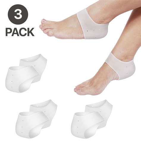 Heel Cups Plantar Fasciitis Inserts 3 Pairs Silicone Socks Insoles