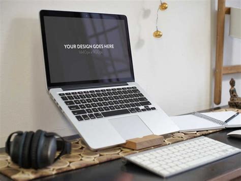 Macbook Pro Laptop Home Office Workspace Psd Mockup • Psd Mockups