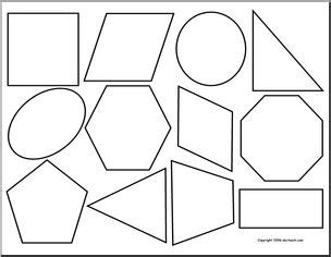The kids get to practice forming the shape while working their coordination and little fingers. Shapes (black outline) | abcteach