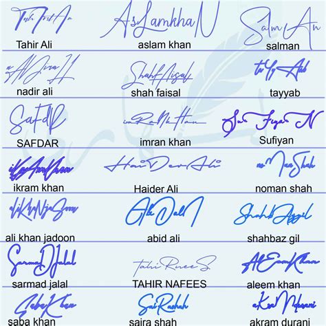 21 Different Names Handwritten Signatures Likhari Signature