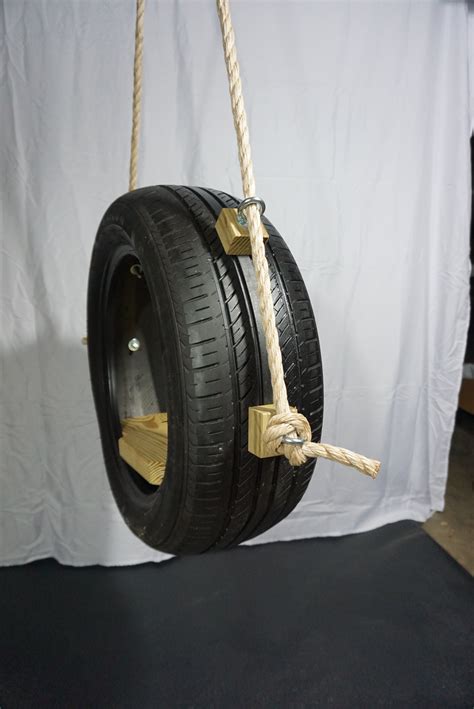 Recycled Old Fashioned Tire Swing Kit Wood Tree Swings