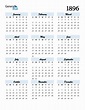1896 Calendar (PDF, Word, Excel)