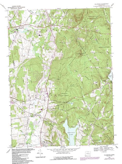 Ellington Topographic Map 124000 Scale Connecticut