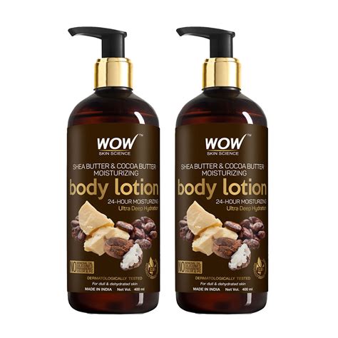 Wow Skin Science Shea Butter And Cocoa Butter Body Lotion For Ultra Deep Hydration Dull