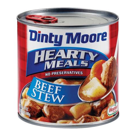 Browned stew meat and onions simmered in soy sauce and worcestershire sauce; Dinty Moore Hearty Meals Beef Stew 20 oz (With images ...