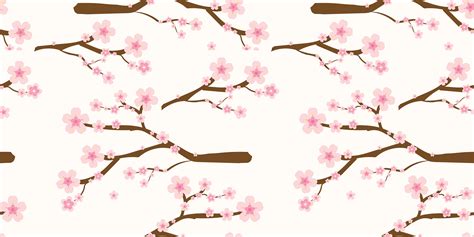 Japanese Cherry Blossoms And Branches Pattern 957740 Vector Art At Vecteezy