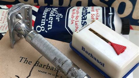 Shaving With Vintage 1930s Barbasol Safety Razor 50s Barbasol