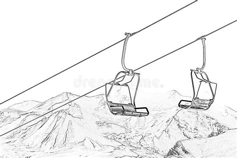 Ski Lift Drawing