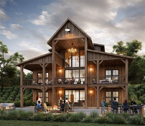Raleigh House Plan Two Story Rustic Barn House Design With An ADU