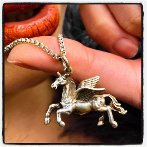 Pegasus Pendant Sterling Silver Pegasus Necklace Winged Horse Pendant