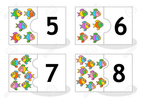 Rompecabezas De Números Del 1 Al 10 A Colores Y Formas