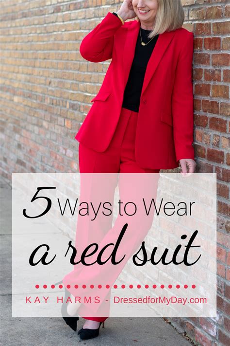 5 Ways To Wear A Red Suit Dressed For My Day Pant Suits For Women