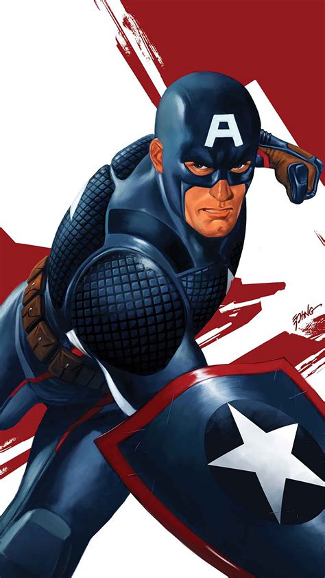 Captain America : Cartoon Wallpaper for iPhone 11, Pro Max, X, 8, 7, 6