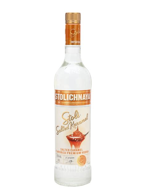 Stolichnaya Salted Caramel Vodka Buy From Worlds Best Drinks Shop