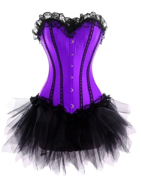 Purple Lace Corset With Tutu Purple Corset Burlesque Outfit Corset