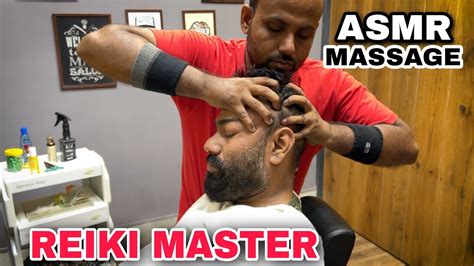 Asmr Reiki Master Head Massage With Neck Cracking Adjustment By Indianbarber Youtube