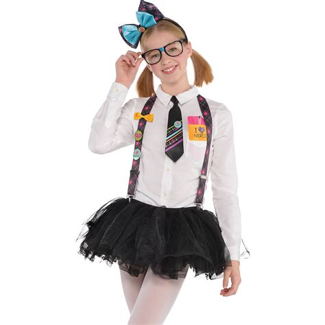 Nerd Accessory Supplies Girls 10 Pieces Glasses Suspenders Tie Pocket
