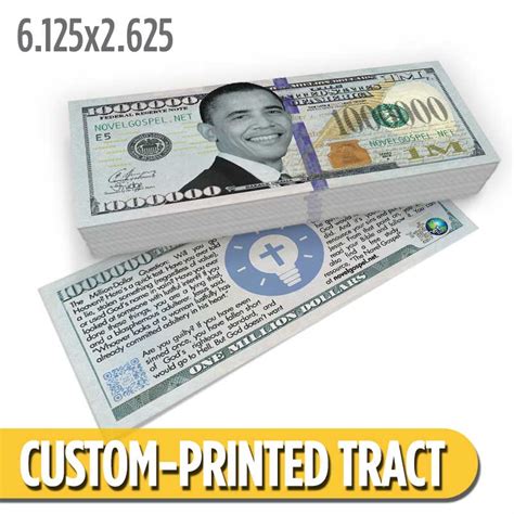 Custom Tract Novel Gospel Million Dollar Bill C 02 Ms 066