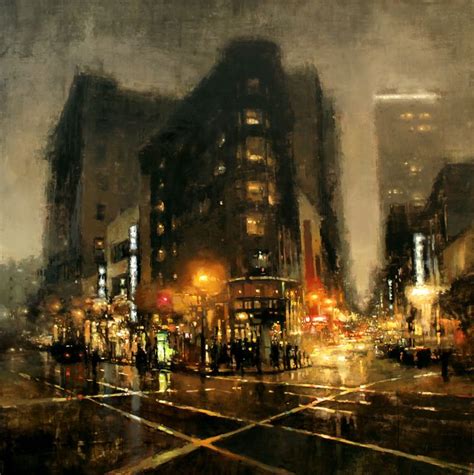 Urban Painting City Painting Cityscape Painting Night Painting