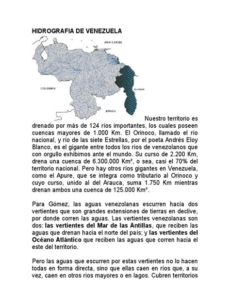 Hidrografia De Venezuela Venezuela Cuenca De Drenaje