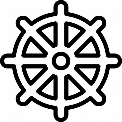 Buddhism Dharmachakra Hindu Religion Wheel Of Dharma Icon