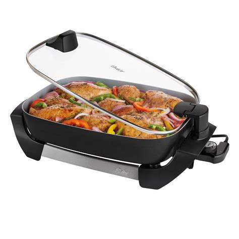 Oster Duraceramic Electric Skillet With Lift Serve Hinged Lid