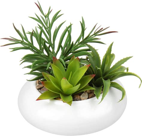 Briful Artificial Succulent Plants Fake Plants In Ceramic Pot Faux