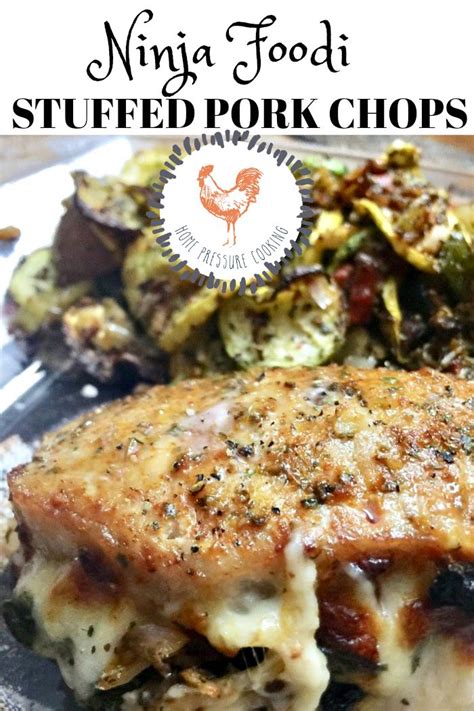 After 5 minutes of preheating, place the chops in the fryer. Stuffed Pork Chops in the Ninja Foodi | Recipe | Butterfly ...