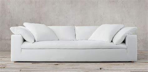 Do you love the rh look but want to save some money achieving it? Cloud Track Arm Sofas | White linen sofa, Restoration ...