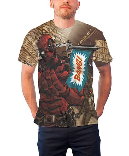 Buy Deadpool T Shirt Mens Deadpool Bang New Official Marvel Comics Sub