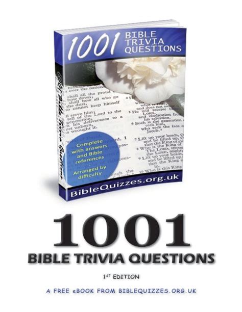 Printable King James Bible Trivia Questions And Answers Printable