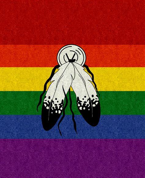 Customizable Two Spirit Pride Flag Rainbow Flag With White Feathers