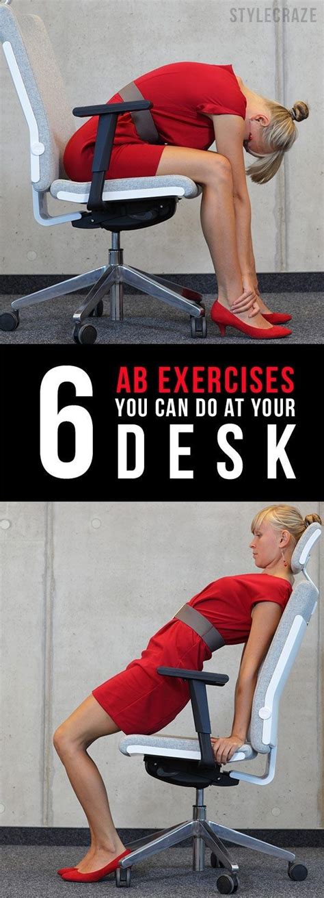 6 Easy Ab Exercises You Can Do At Your Desk Easy Ab Workout Workout