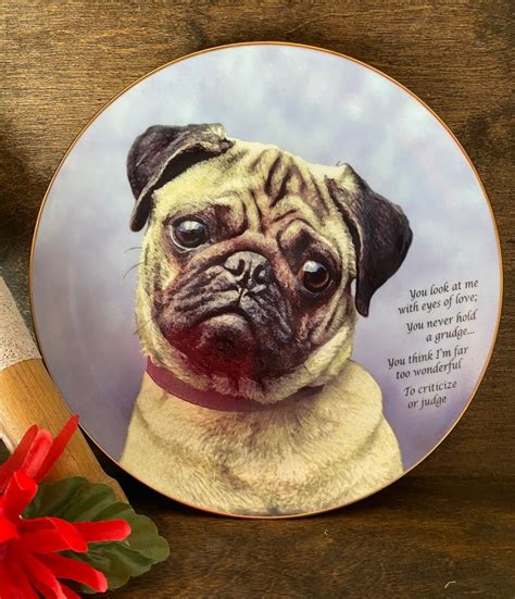 Pug Dog Collector Plate Eyes Of Love By The Danbury Mint Etsy