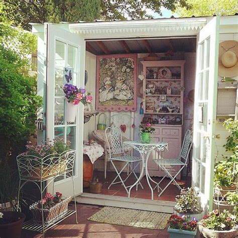 Shabby Chic Garden Shed With Dining Room Homemydesign