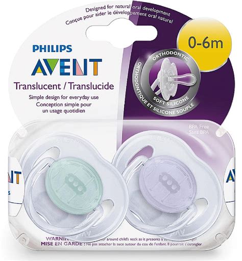 Philips Avent Translucent Pacifiers 0 6 Months 2 Counts