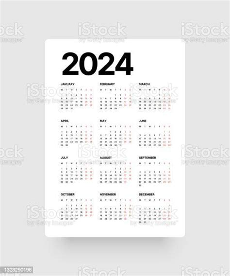 Calendrier Pour Lannée 2024 La Semaine Commence Le Lundi Vecteurs