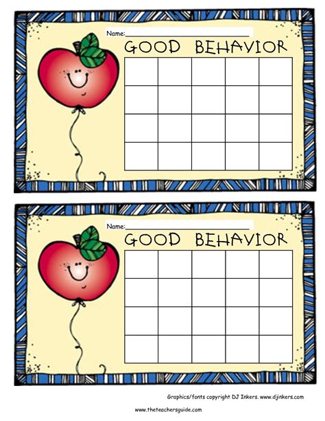 Free Printable Blank Behavior Charts