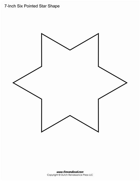 6 Point Star Template Printable