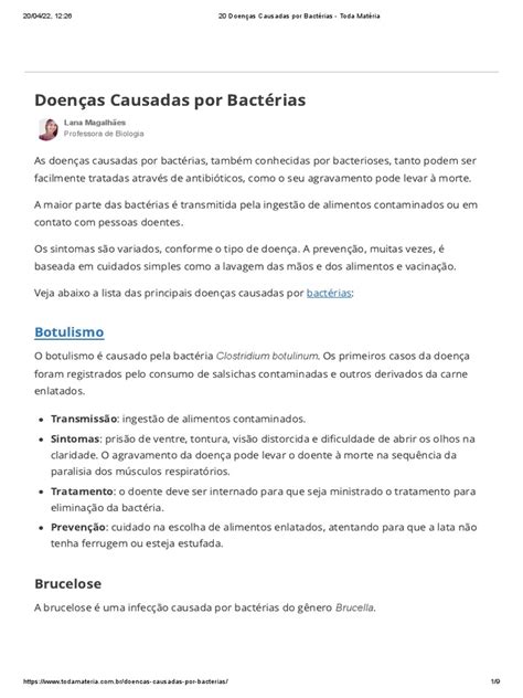 20 Doenças Causadas Por Bactérias Toda Matéria Pdf Meningite