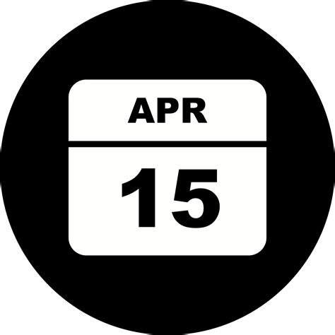 April 15th Date On A Single Day Calendar 505501 Vector Art At Vecteezy